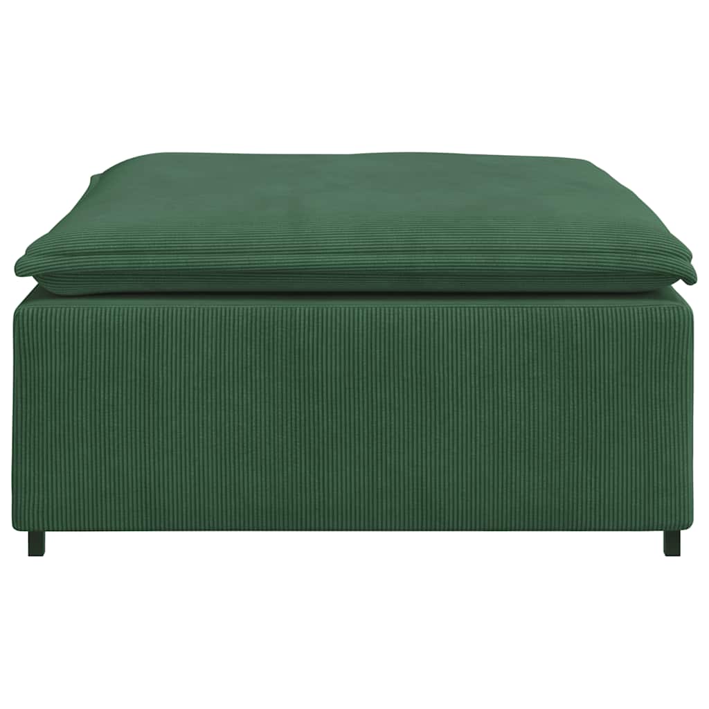 Módulo de sofá modular com apoio para os pés, verde escuro, 100x100x48 cm
