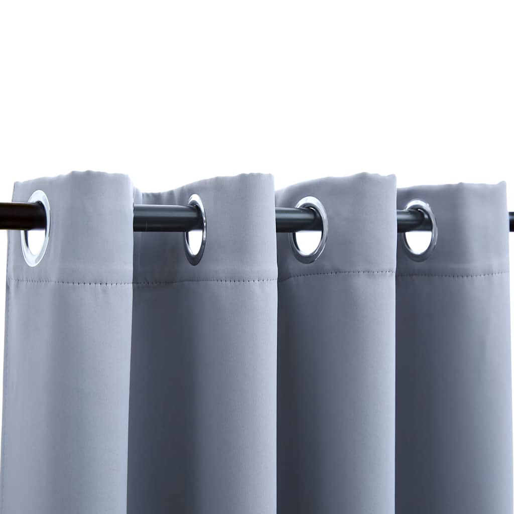 Cortina blackout c/ argolas em metal 290x245cm cinzento