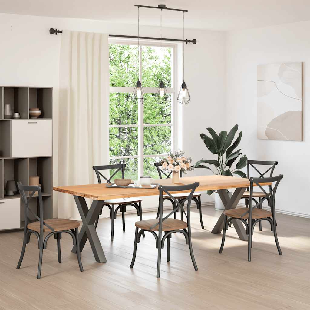 Pés para mesa de jantar em formato de x, 2 peças, antracite, 80x (72-73) cm, aço