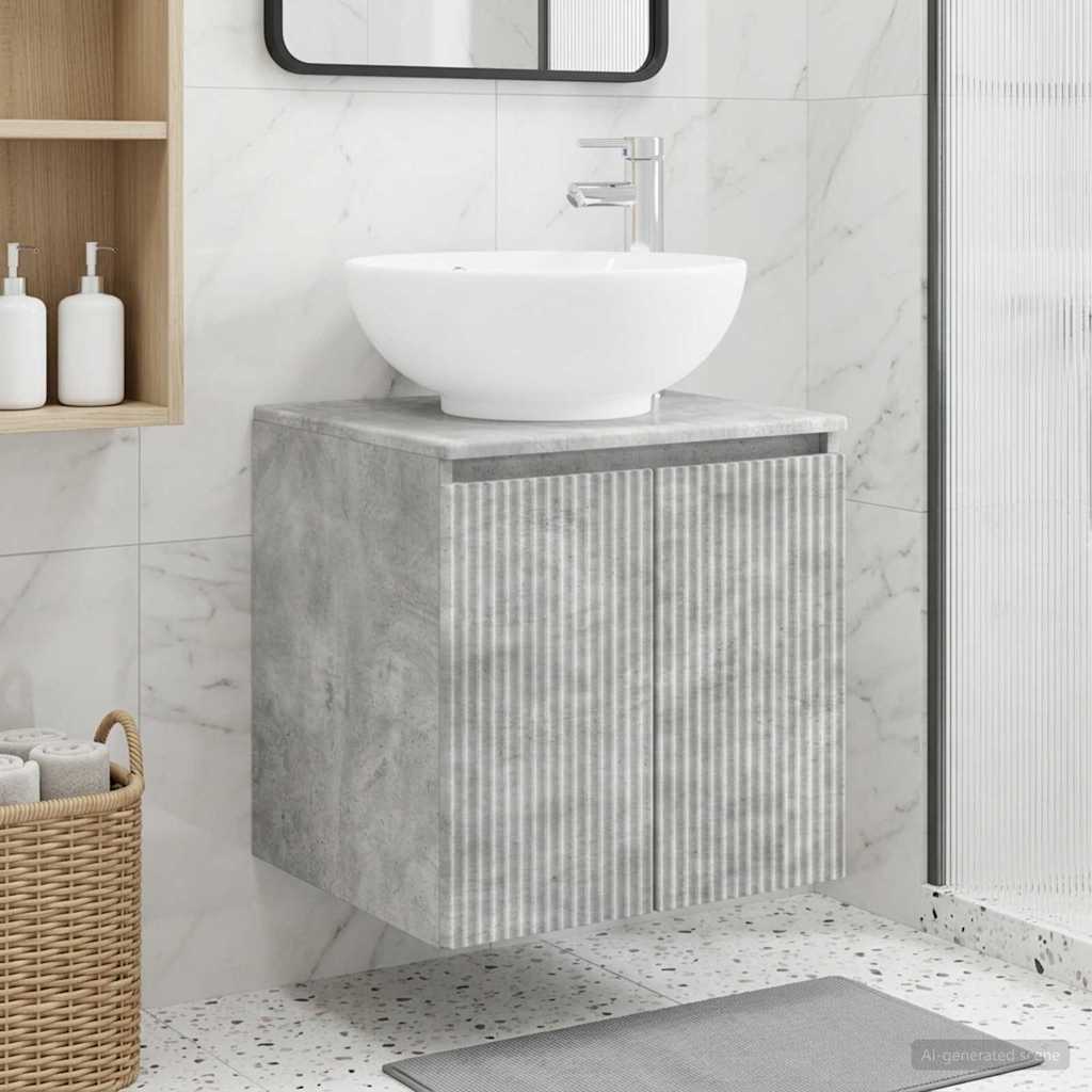 Vaidade com pia suspensa cinzento cimento 49,5 x 44,5 x 65 cm
