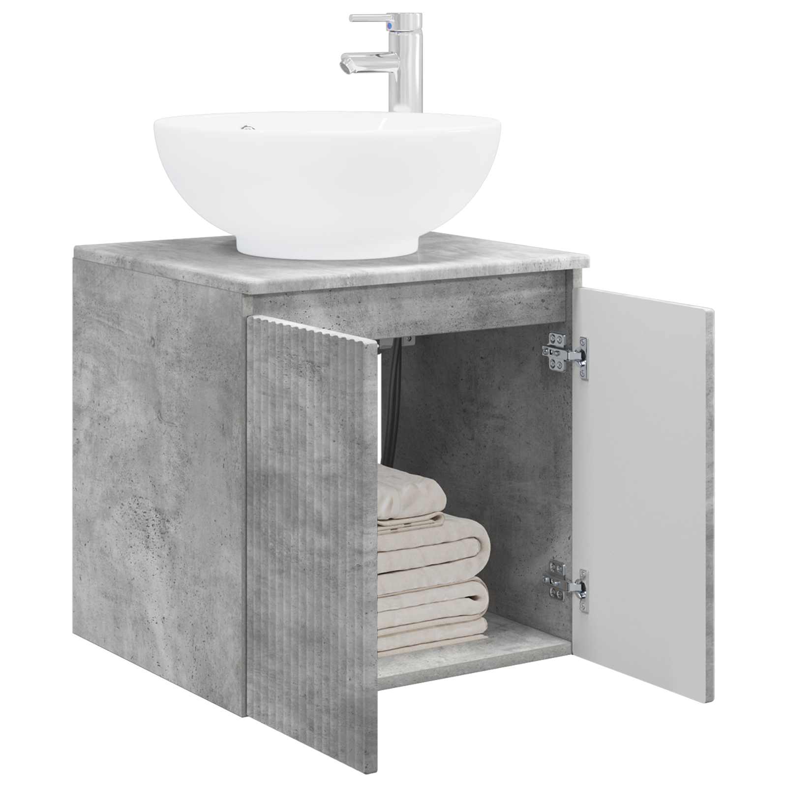 Vaidade com pia suspensa cinzento cimento 49,5 x 44,5 x 65 cm
