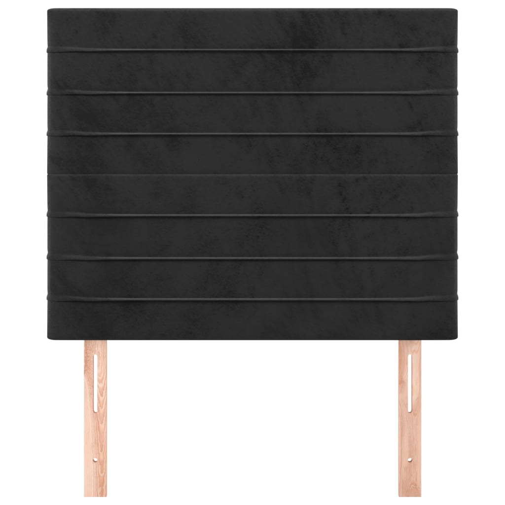 Cabeceira preta 100x5x118/128 cm veludo