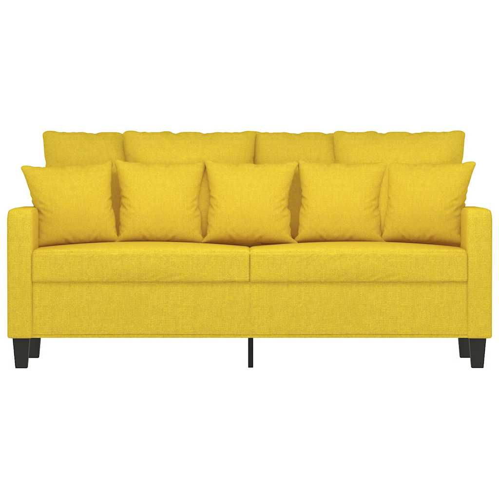 Sofá de 2 lugares 140 cm tecido amarelo-claro