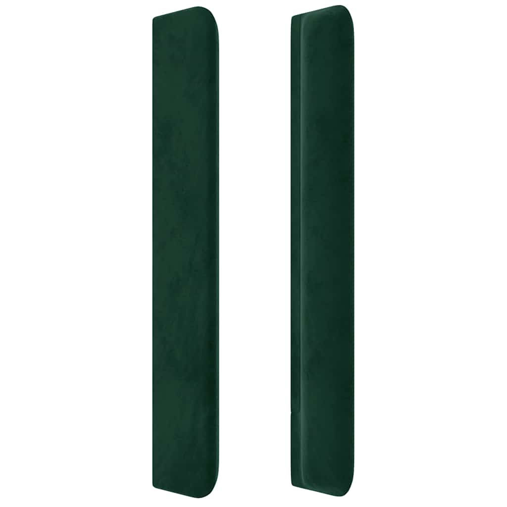 Cabeceira cama c/ abas veludo 163x16x118/128 cm verde-escuro