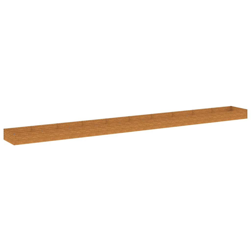 Canteiro elevado de jardim 960x100x36 cm aço corten