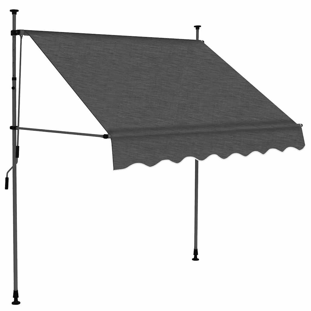 Toldo retrátil manual com LED 200 cm antracite