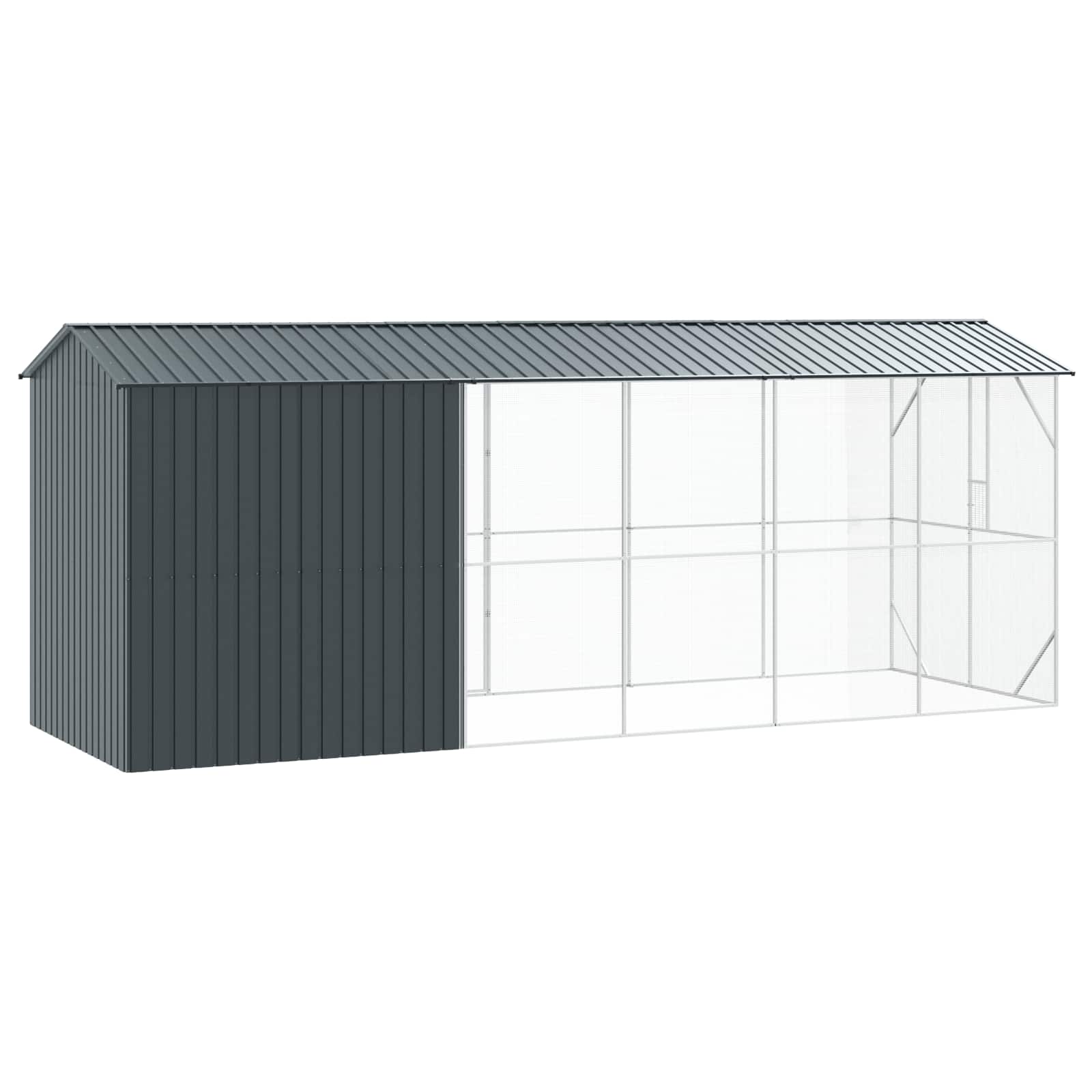 Gaiola para pássaros antracite 645 x 208 x 247 cm