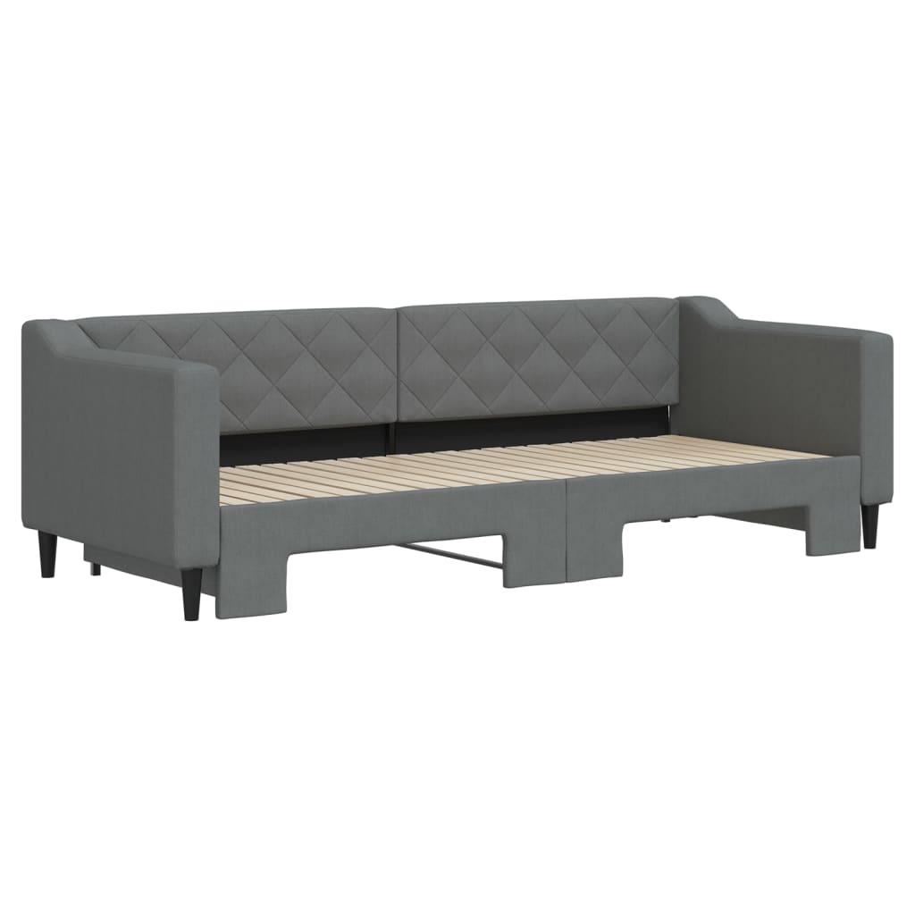 Sofá-cama com gavetão 80x200 cm tecido cinzento-escuro