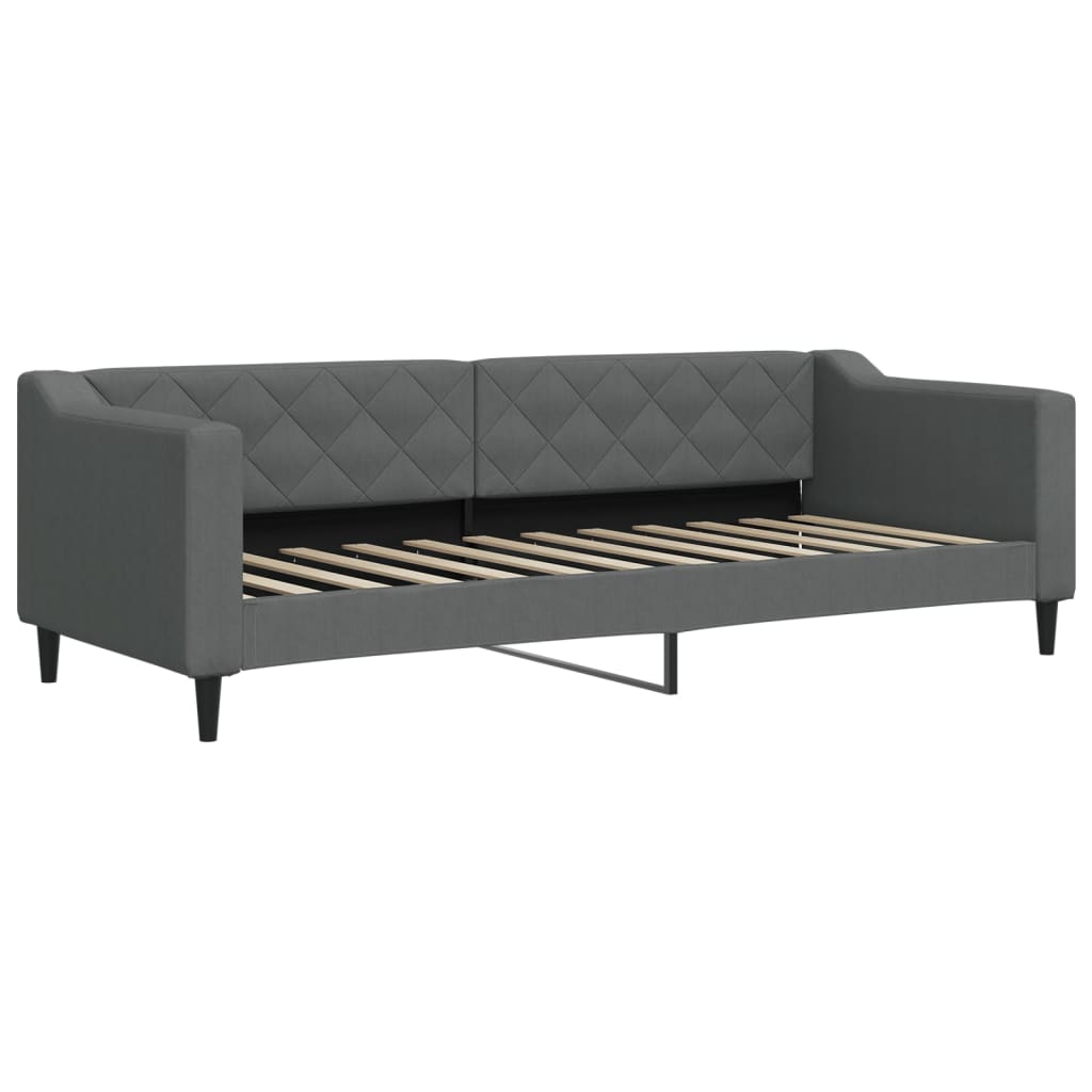 Sofá-cama com gavetão 80x200 cm tecido cinzento-escuro