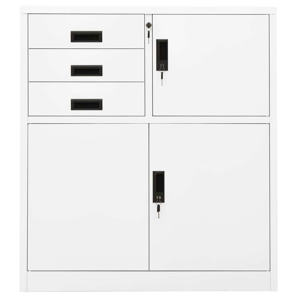 Armário de escritório 90x40x102 cm aço branco