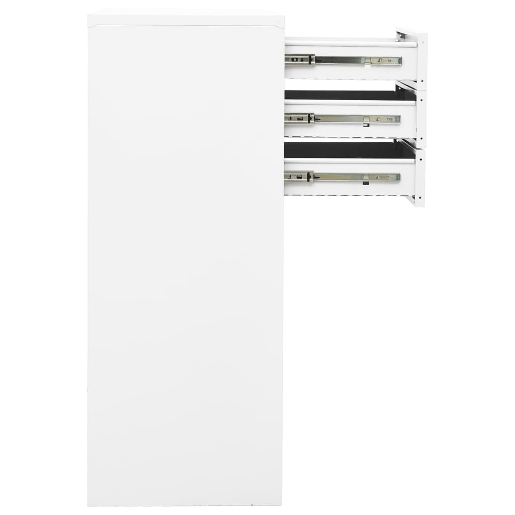 Armário de escritório 90x40x102 cm aço branco
