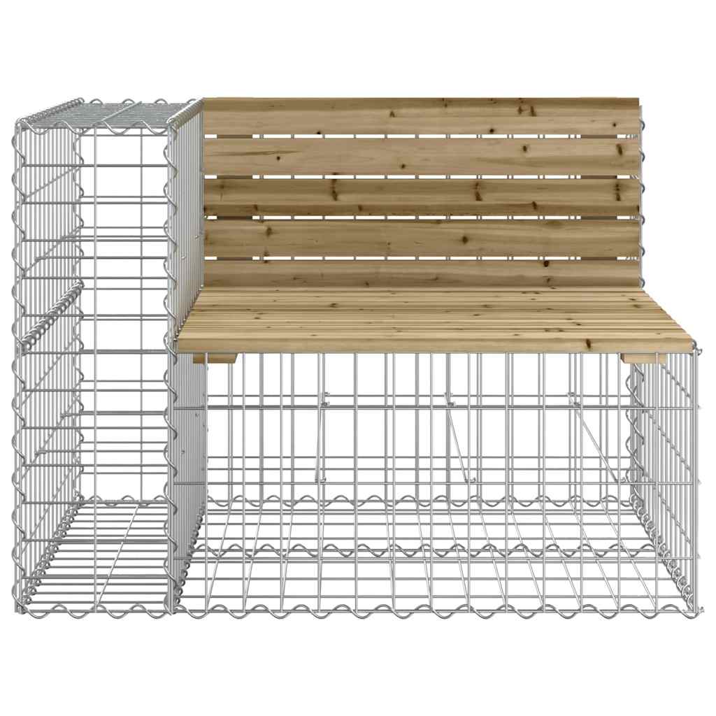 Banco de jardim c/ design gabião 184x71x65,5cm pinho impregnado