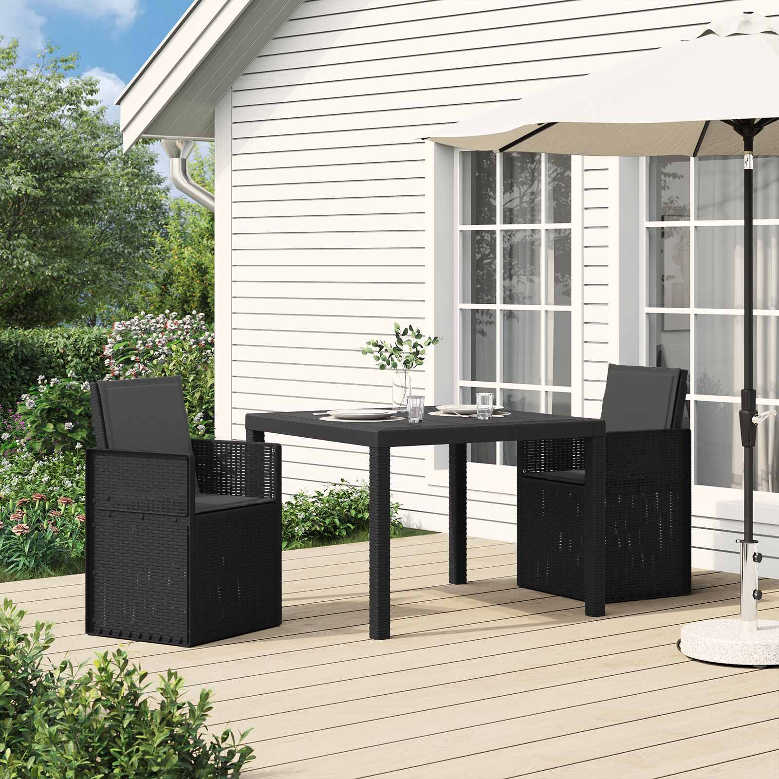 Cadeiras de jantar para jardim 2 unid. antracite PP