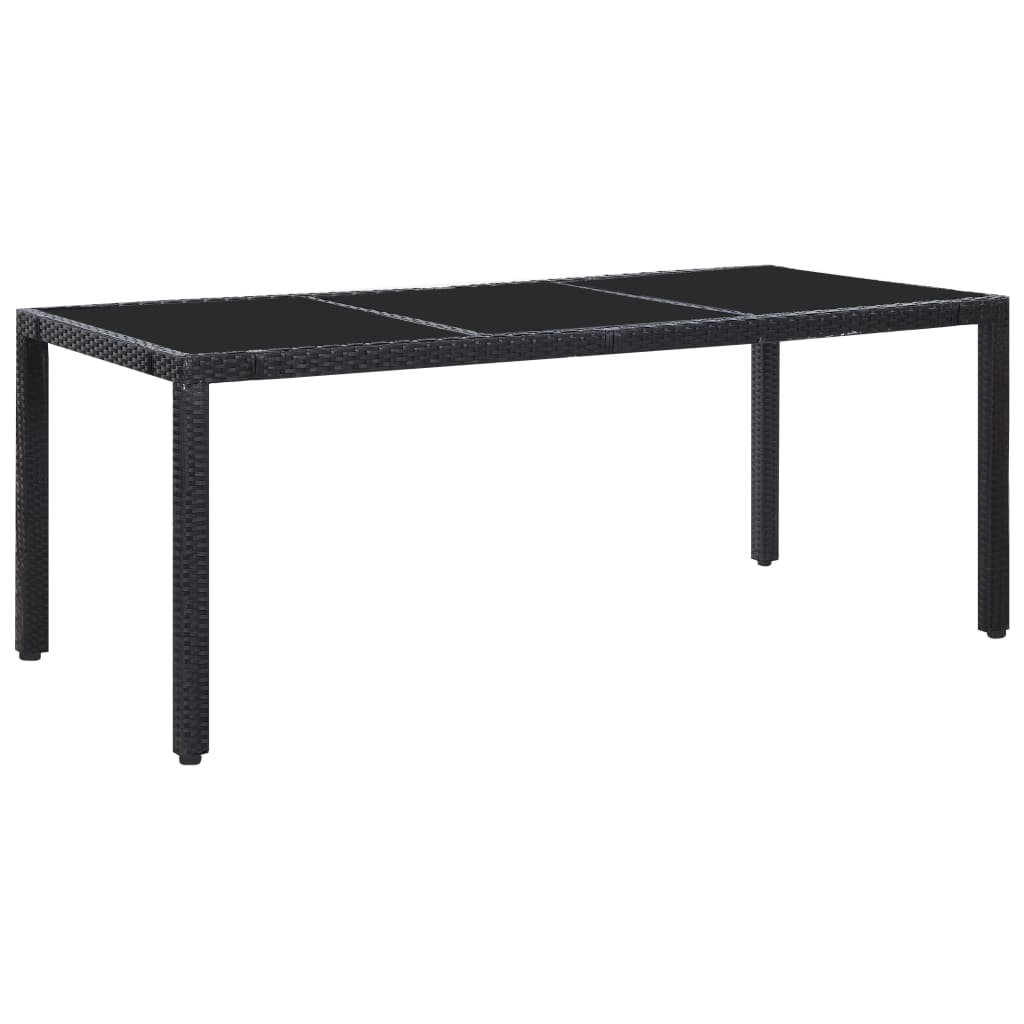 Conjunto de jantar para exterior 9 pcs vime PE preto