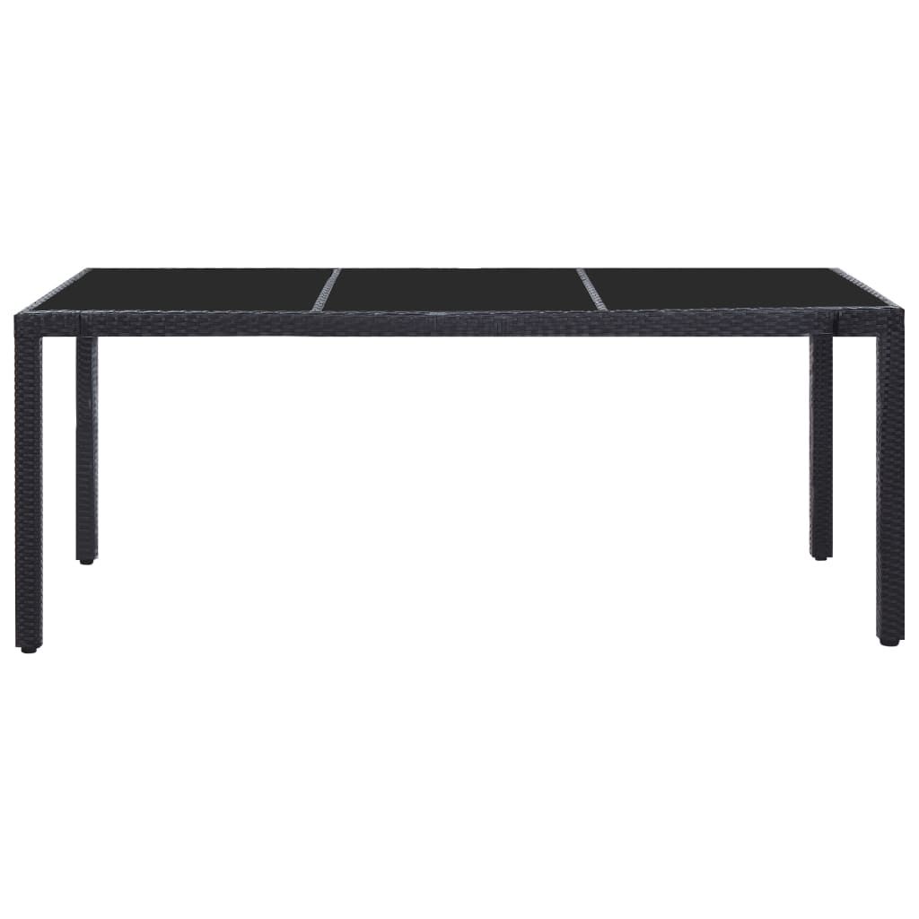Conjunto de jantar para exterior 9 pcs vime PE preto