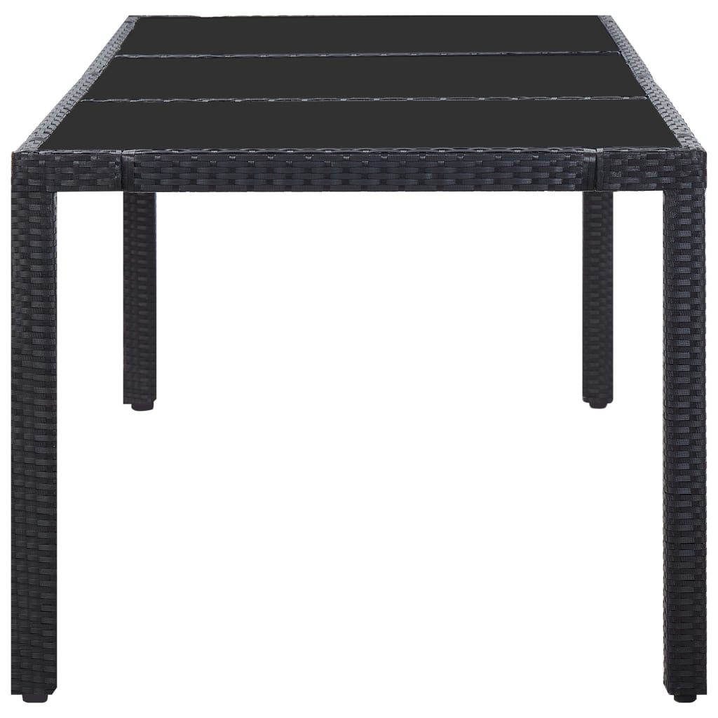 Conjunto de jantar para exterior 9 pcs vime PE preto