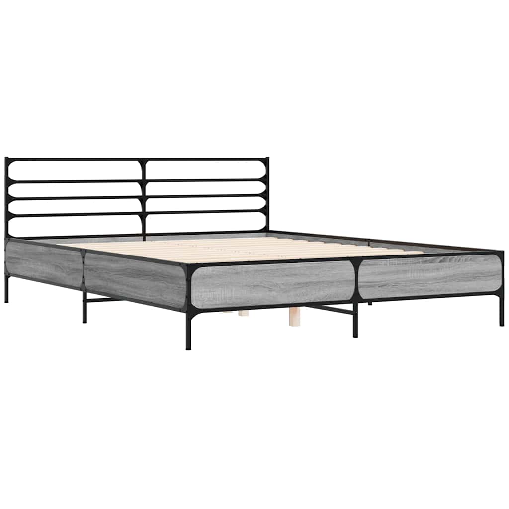 Estrutura de cama 150x200 cm derivados madeira/metal