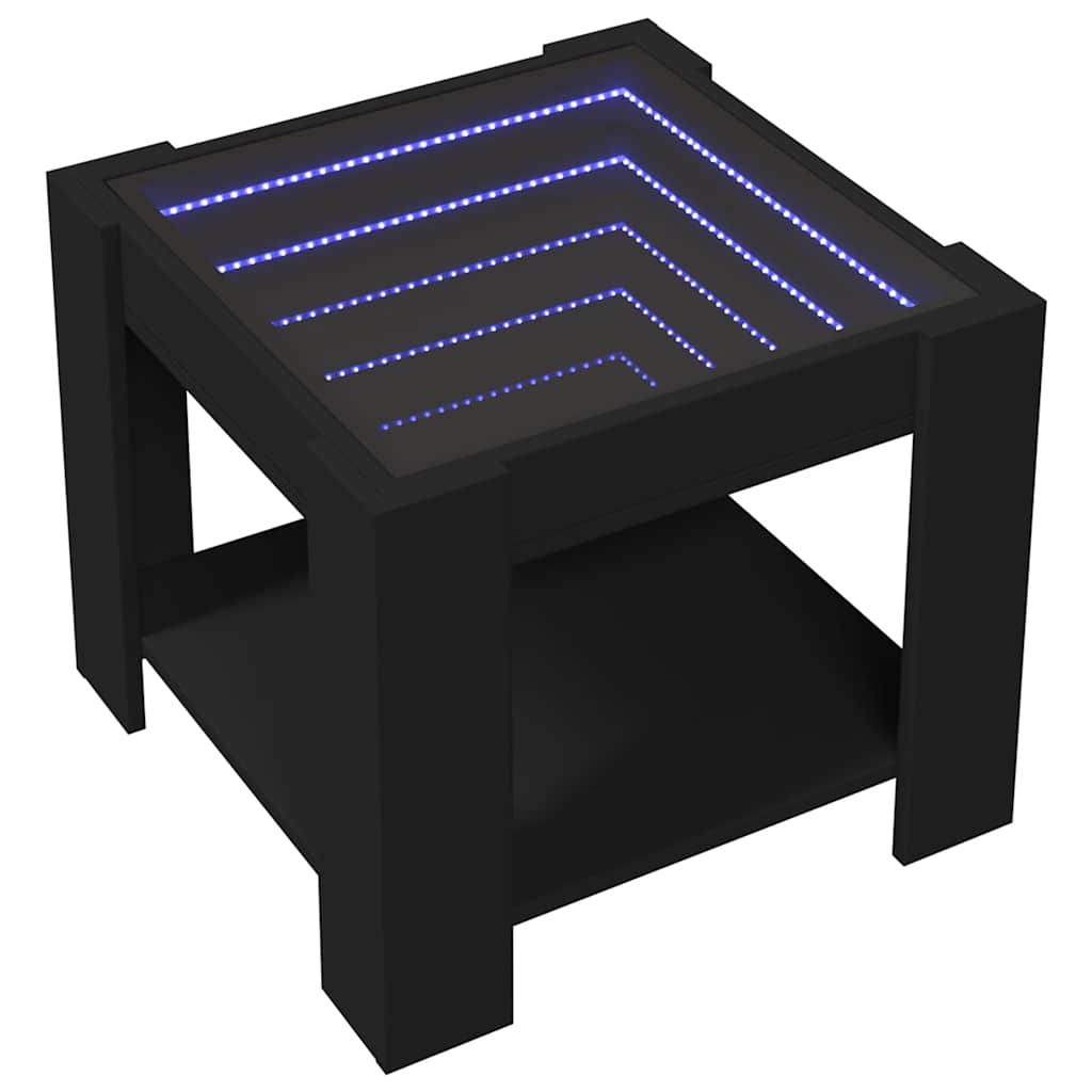 Mesa de centro c/ leds 53x53x45 cm derivados de madeira preto