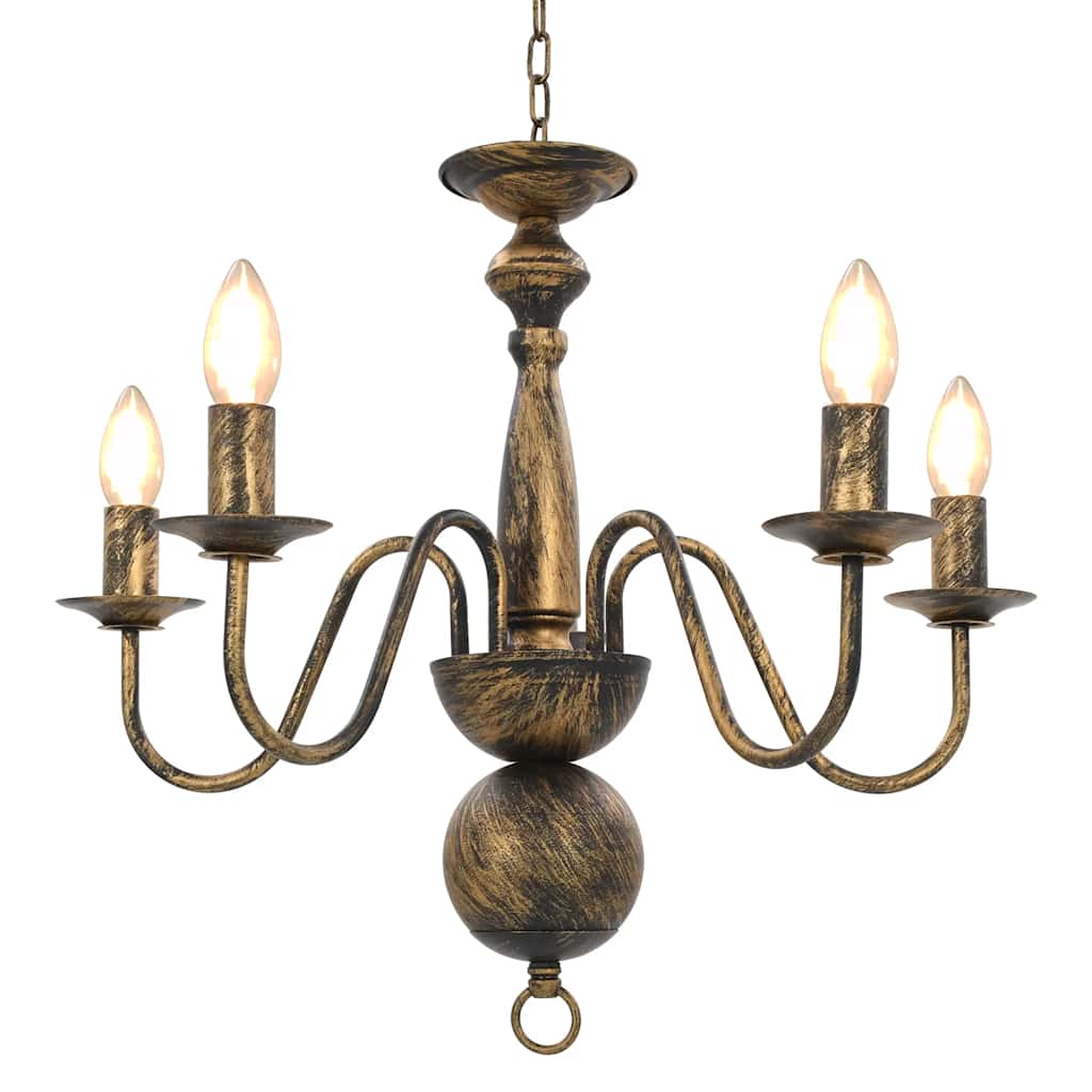 Lustre antigo de 5 lâmpadas e14 preto