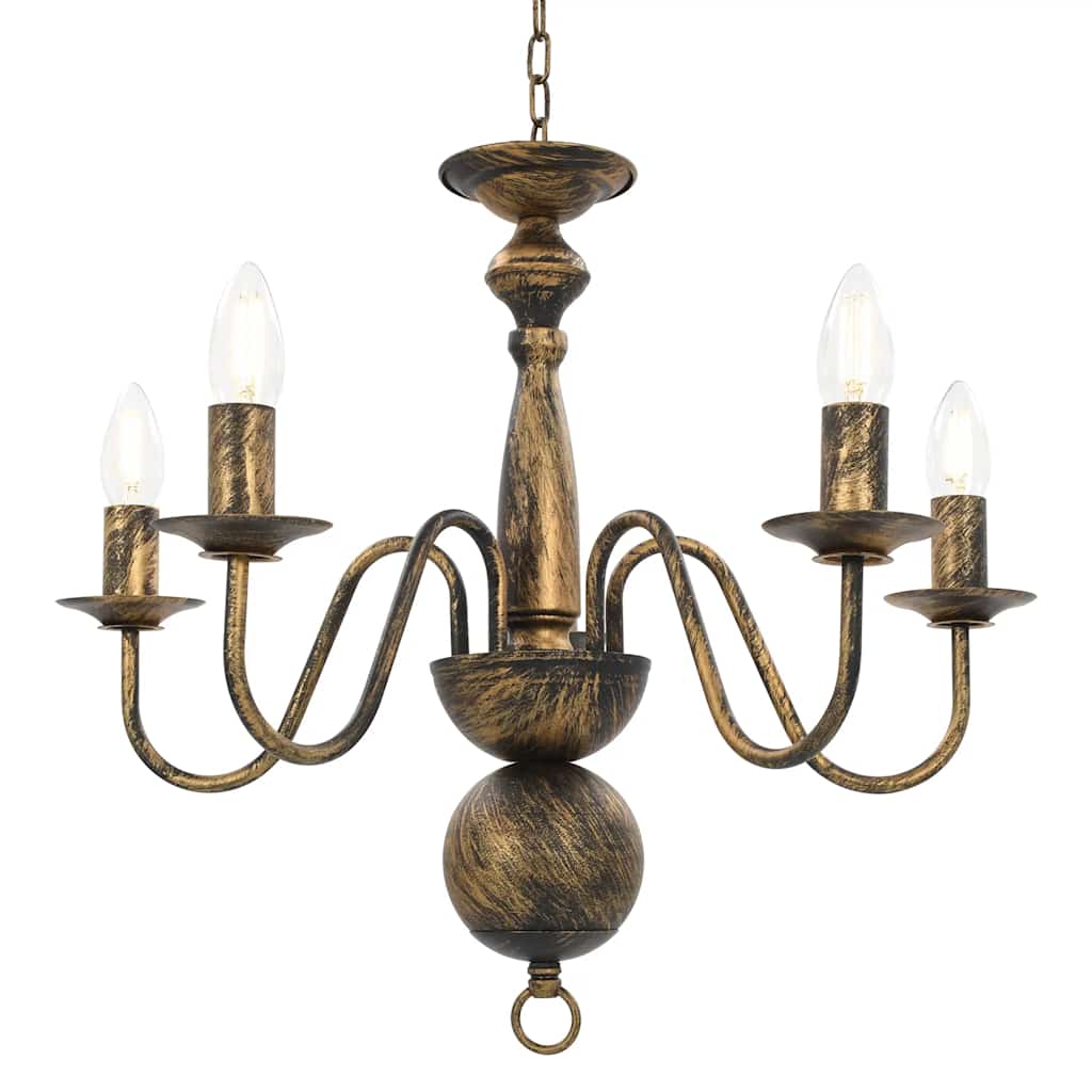 Lustre antigo de 5 lâmpadas e14 preto