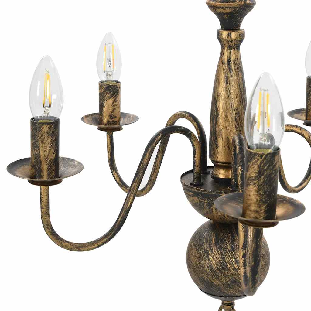 Lustre antigo de 5 lâmpadas e14 preto