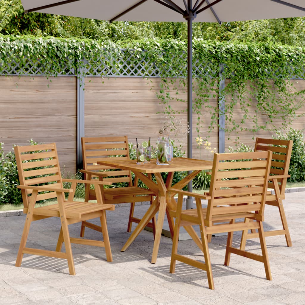 Conjunto de jantar p/ jardim 5 pcs madeira de acácia maciça