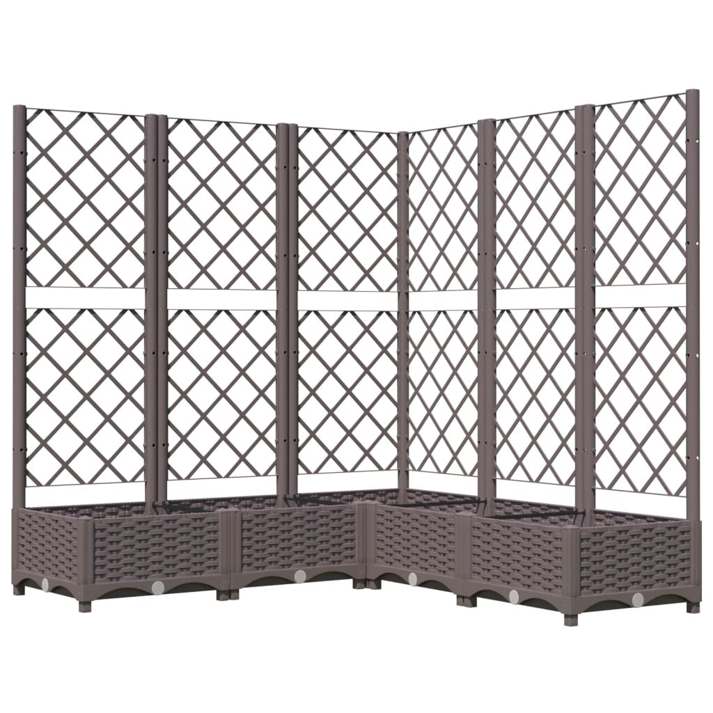 Vaso/floreira jardim c/ treliça 120x120x121,5 cm PP castanho