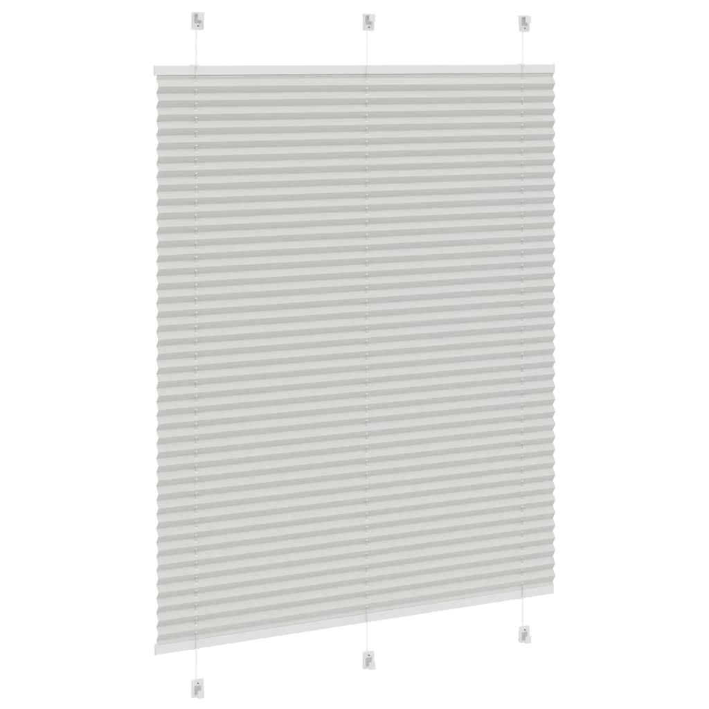 Cinzento luz plissada cega 105x150 cm largura tecido 104,4cm