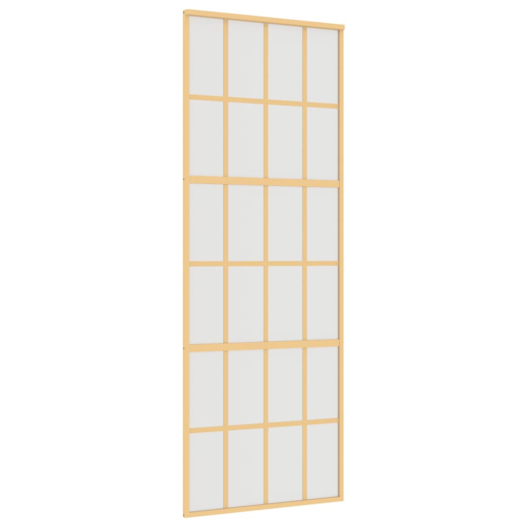 Porta deslizante 76x205 cm vidro esg fosco/alumínio dourado