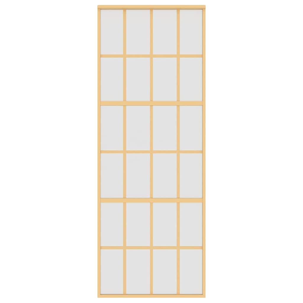 Porta deslizante 76x205 cm vidro esg fosco/alumínio dourado