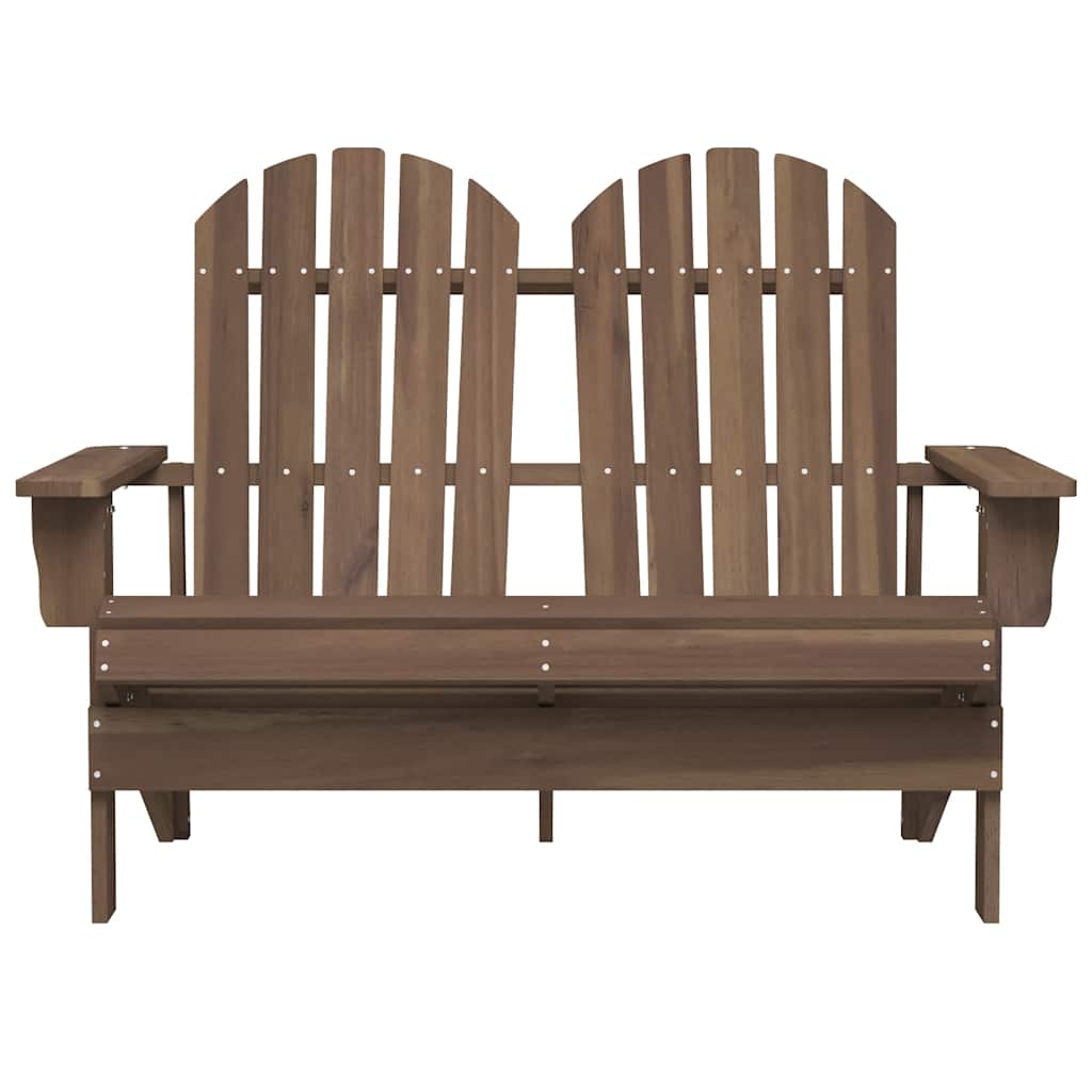Cadeira de jardim adirondack 2 lugares abeto maciço castanho
