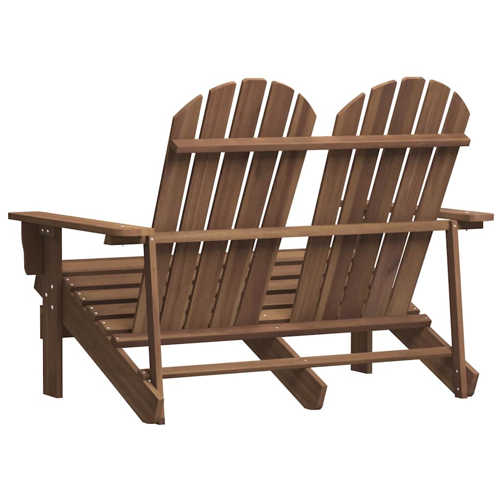 Cadeira de jardim adirondack 2 lugares abeto maciço castanho