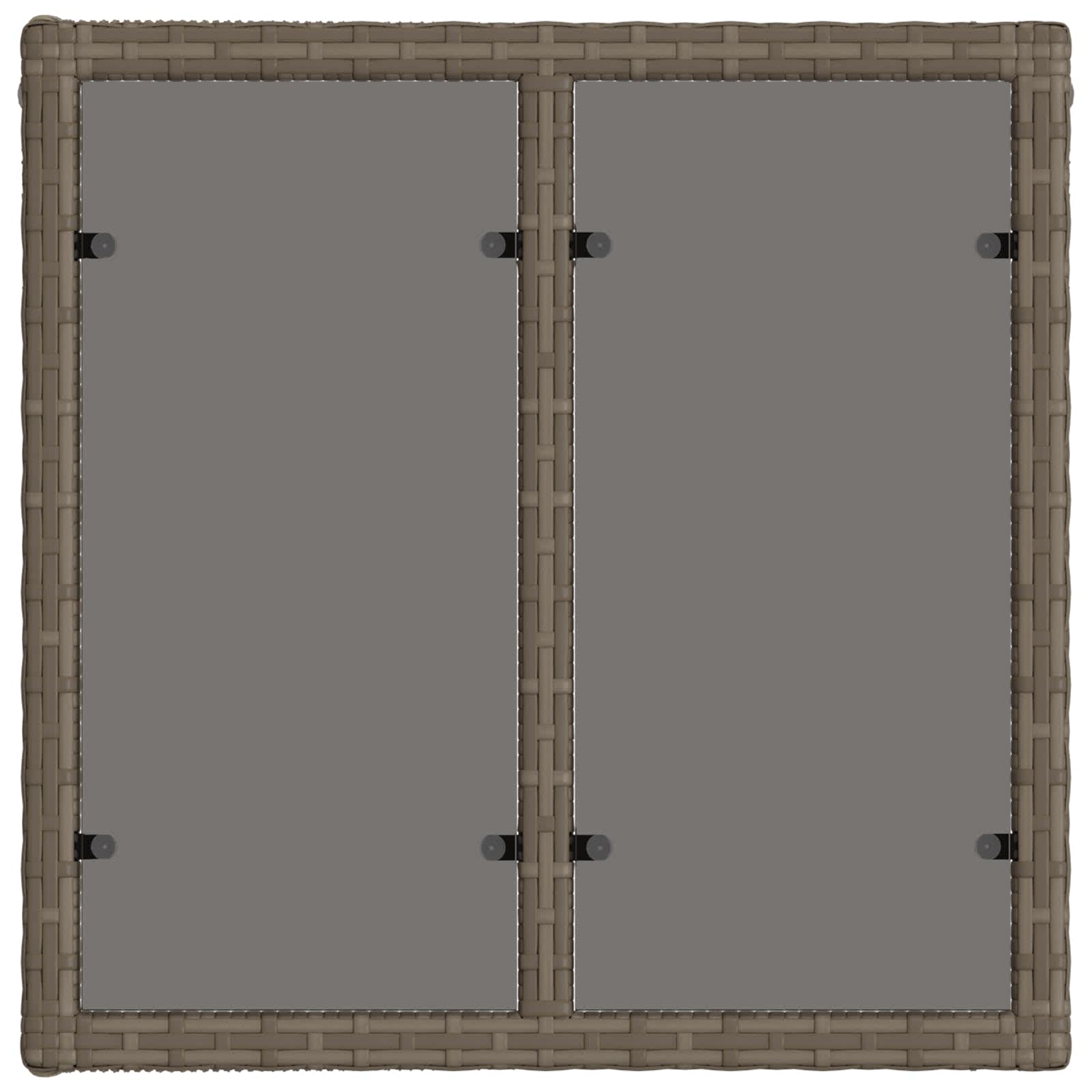 Mesa de jardim cinza e preto 55 x 55 x 37 cm rattan PE e vidro