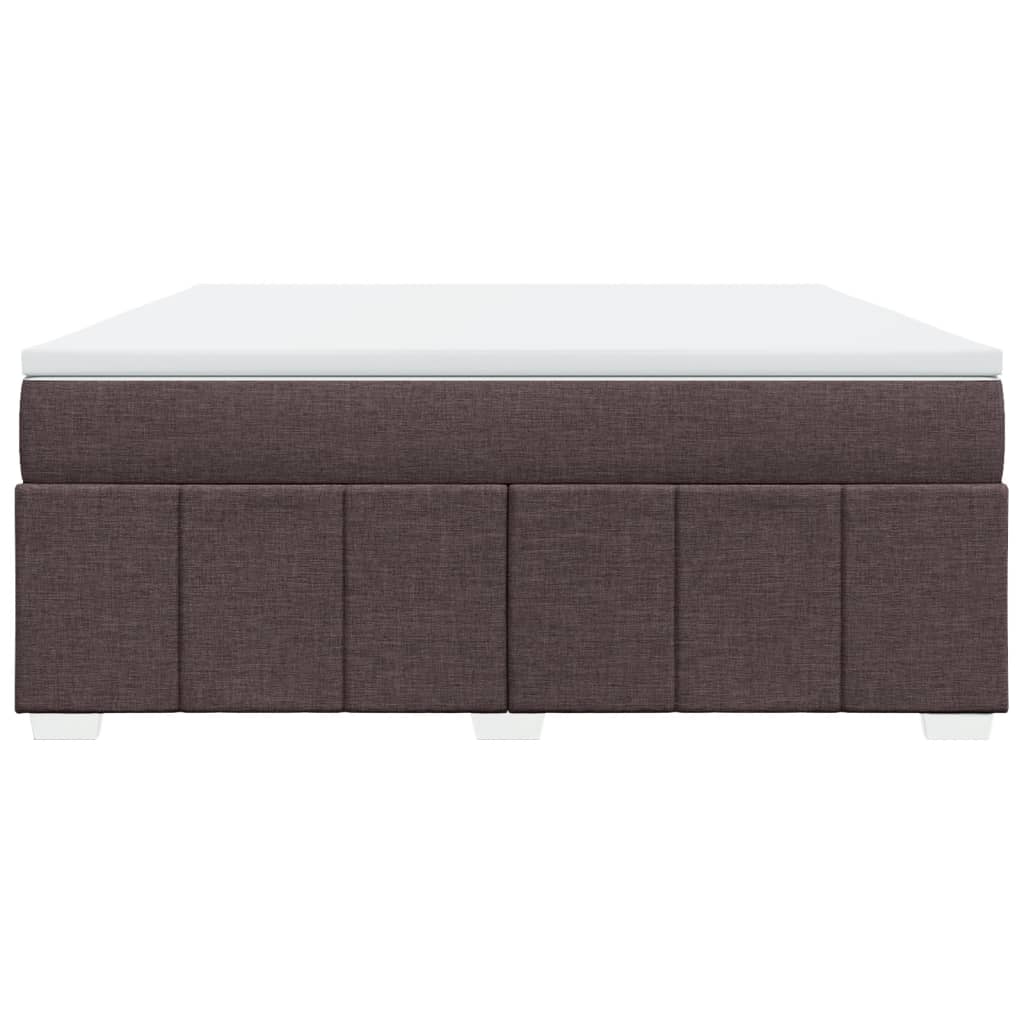 Cama com molas/colchão 180x200 cm tecido castanho-escuro