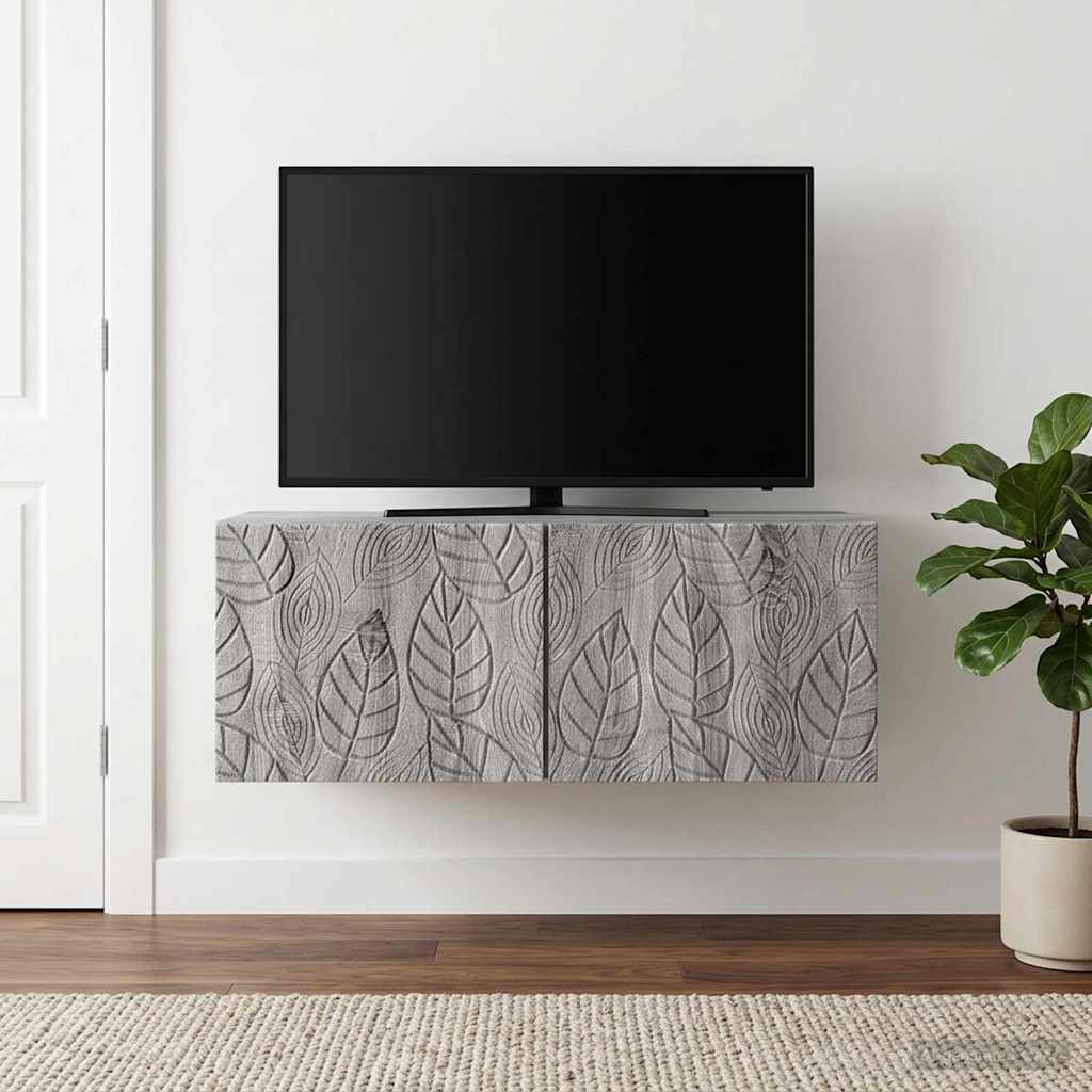 Gabinete de TV de parede 98 x 31 cm sonoma cinzento
