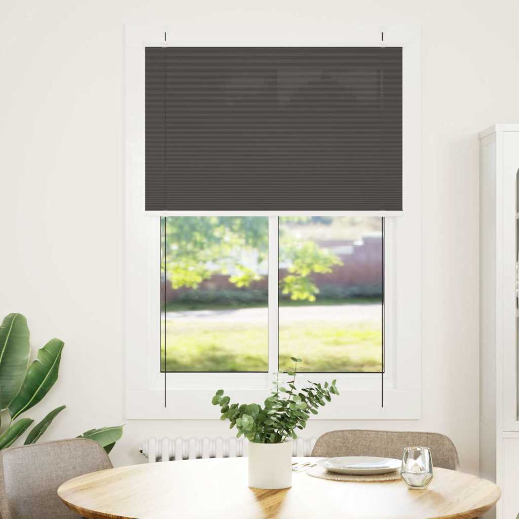 Preto plissada cega 90x100 cm largura tecido 89,4 cm poliéster