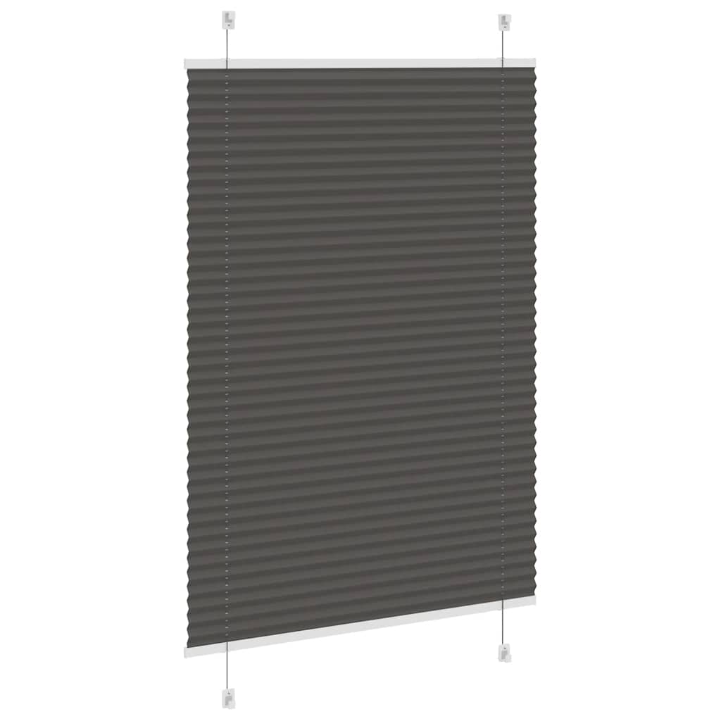 Preto plissada cega 90x100 cm largura tecido 89,4 cm poliéster