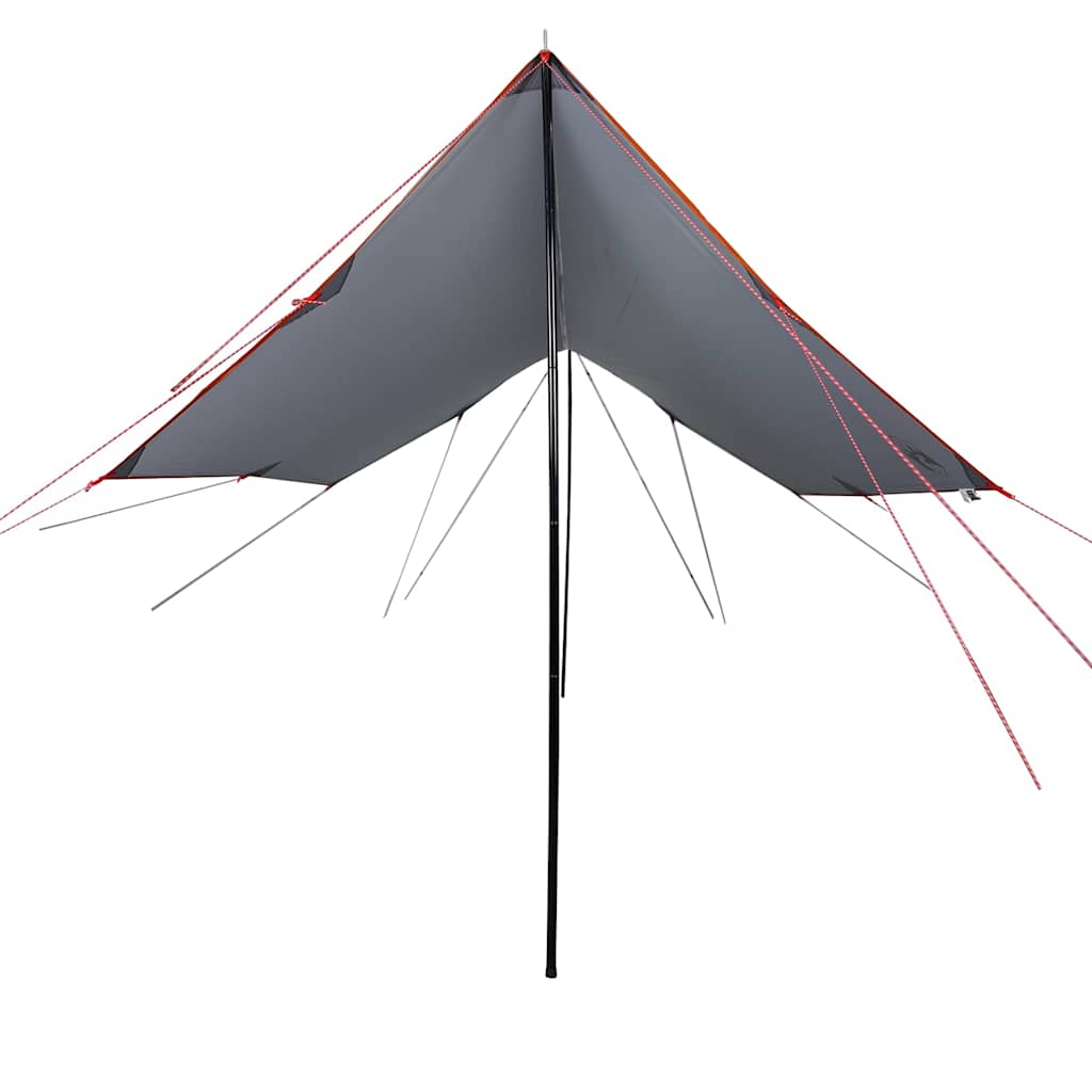 Lona de campismo 460x305x210 cm impermeável cinza e laranja