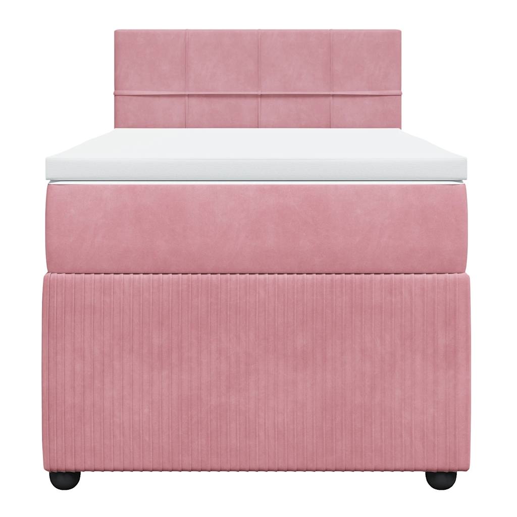 Cama com molas/colchão 90x200 cm veludo rosa