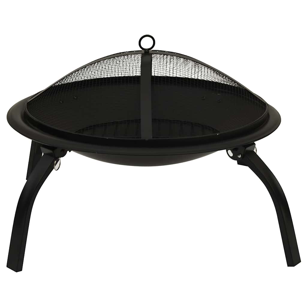 Braseira e barbecue 2-em-1 com atiçador 56x56x49 cm aço
