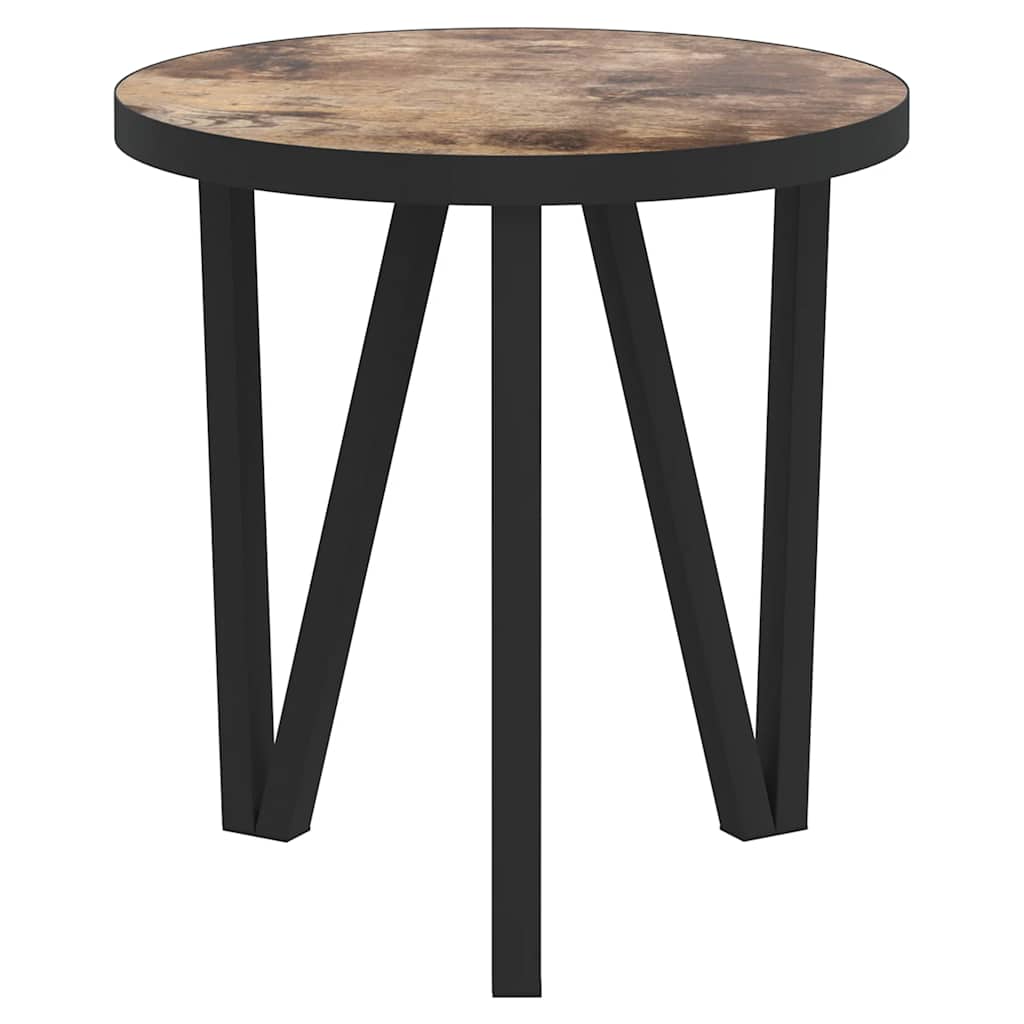 Mesa de centro ø35 cm MDF preto e amarelo