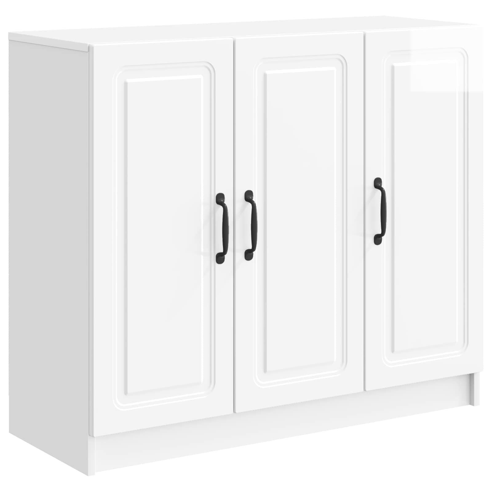 Buffet branco brilhante 89 x 34,5 x 77 cm derivados de madeira