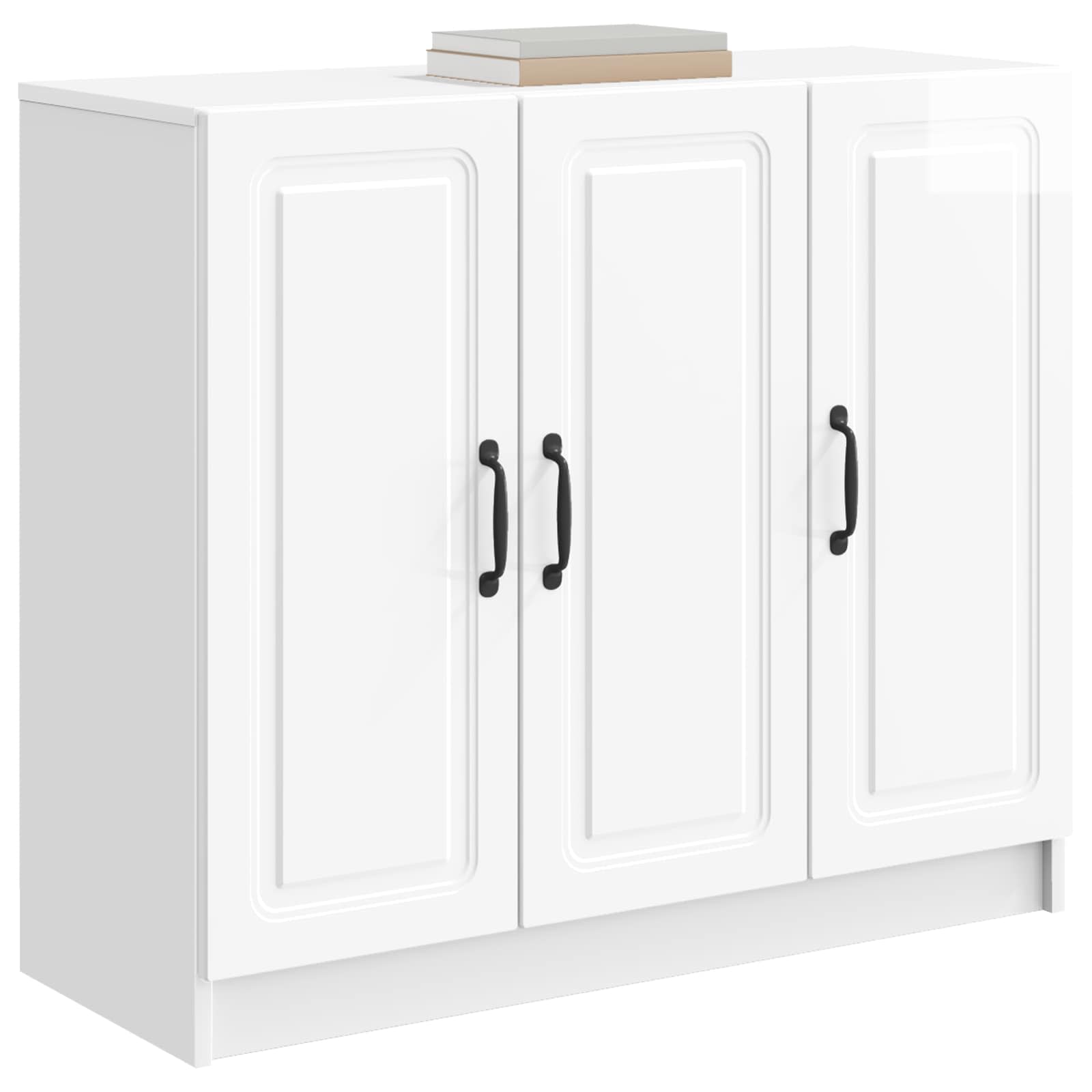 Buffet branco brilhante 89 x 34,5 x 77 cm derivados de madeira