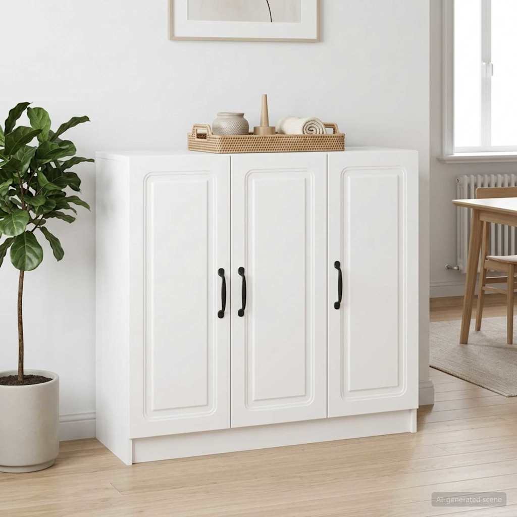 Buffet branco brilhante 89 x 34,5 x 77 cm derivados de madeira