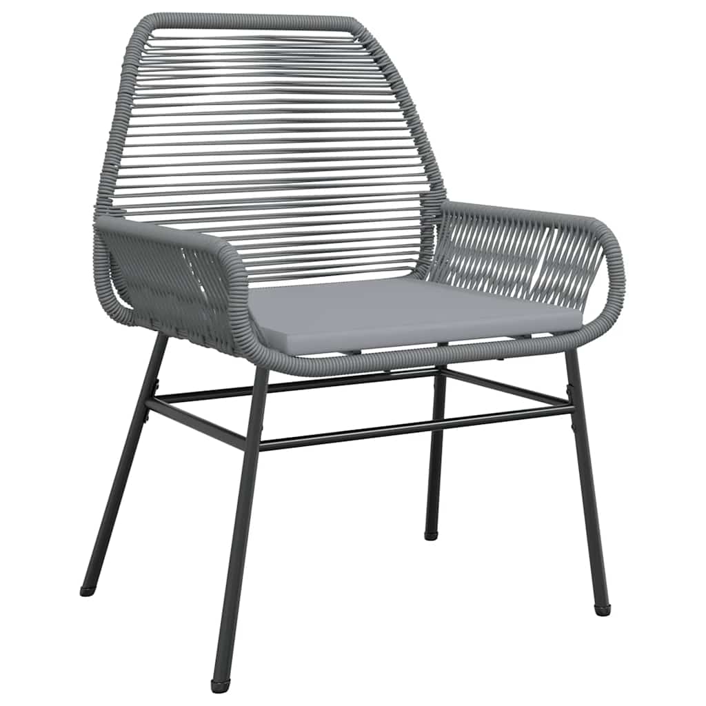 Conjunto jantar jardim 5 peças almofadas vidro vime cinzento PE