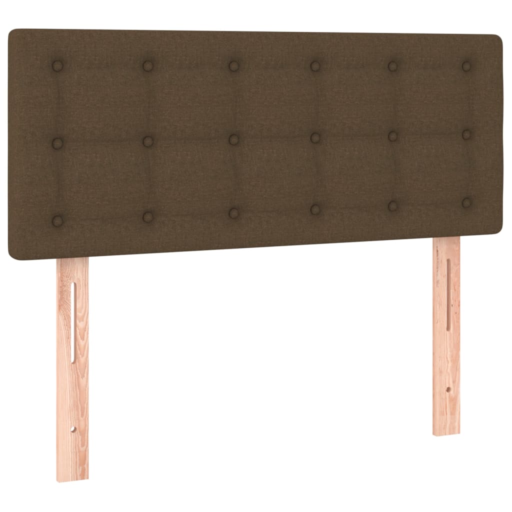 Cabeceira de cama c/ luzes LED tecido 90x5x78/88 cm castanho