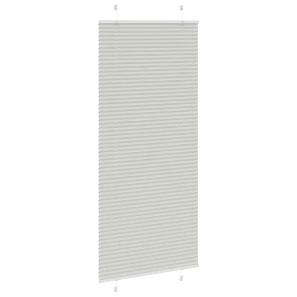 Cinzento luz plissada cega 85x200 cm largura tecido 84,4 cm