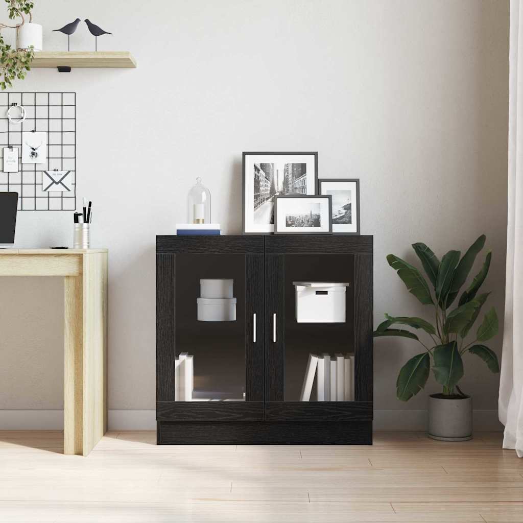 Gabinete de livros 4 níveis 82,5 x 30,5 x 80 cm carvalho preto