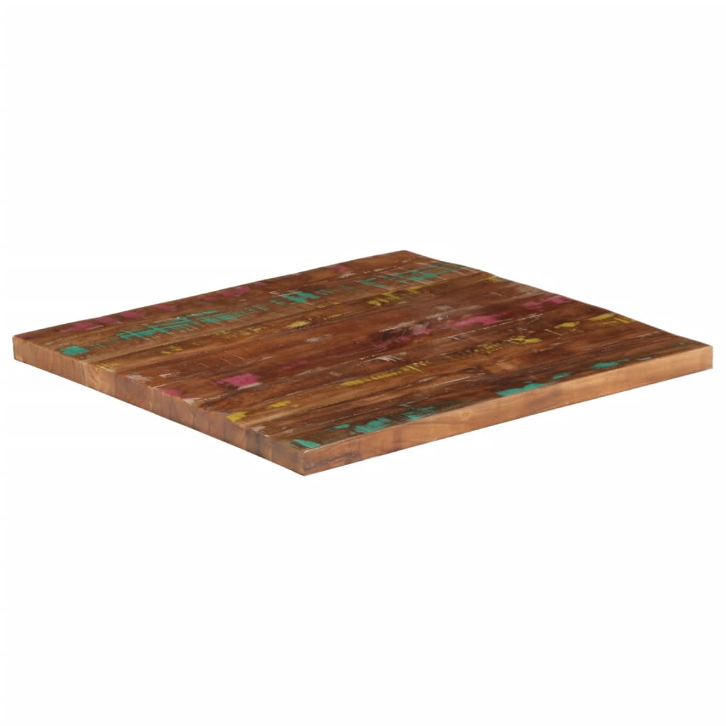 Tampo de mesa quadrado 80x80x1,5 cm madeira recuperada maciça