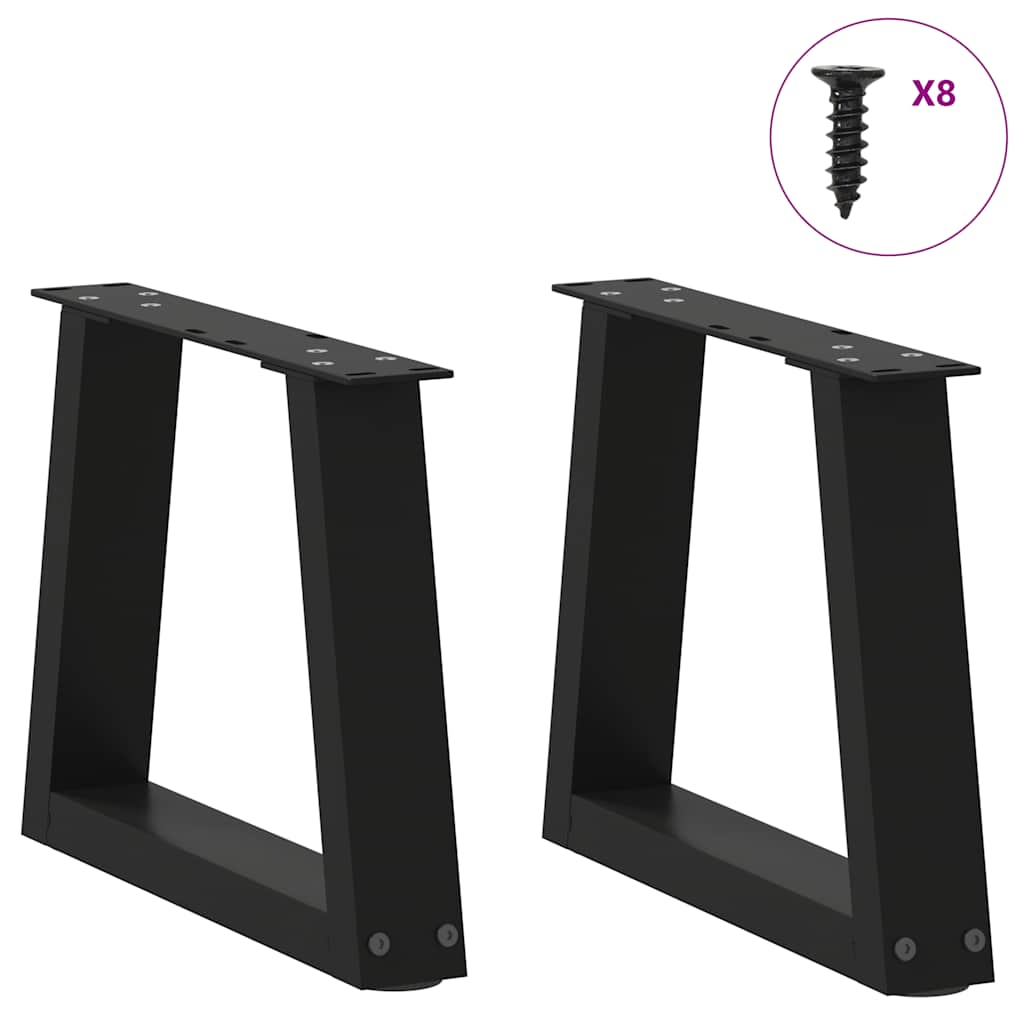 Pés para mesa de centro em v 2 peças preto 30x(30-31,3) cm aço